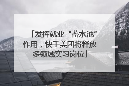 发挥就业“蓄水池”作用，快手美团将释放多领域实习岗位