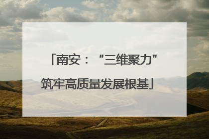 南安：“三维聚力”筑牢高质量发展根基