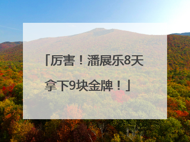 厉害！潘展乐8天拿下9块金牌！