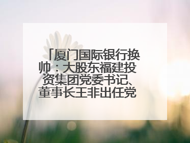 厦门国际银行换帅：大股东福建投资集团党委书记、董事长王非出任党委书记