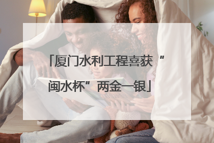 厦门水利工程喜获“闽水杯”两金一银