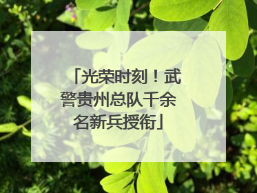 光荣时刻！武警贵州总队千余名新兵授衔