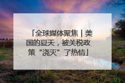 全球媒体聚焦｜美国的夏天，被关税政策“浇灭”了热情