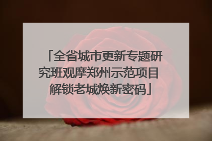 全省城市更新专题研究班观摩郑州示范项目 解锁老城焕新密码