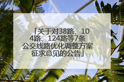 关于对38路、104路、124路等7条公交线路优化调整方案征求意见的公告