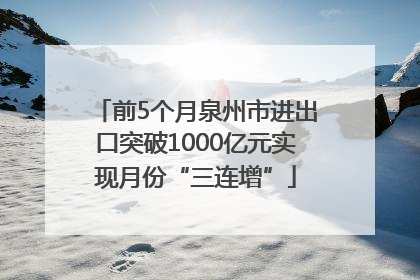 前5个月泉州市进出口突破1000亿元实现月份“三连增”
