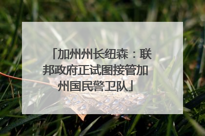 加州州长纽森：联邦政府正试图接管加州国民警卫队