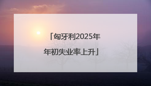 匈牙利2025年年初失业率上升