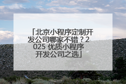 北京小程序定制开发公司哪家不错？2025 优质小程序开发公司之选