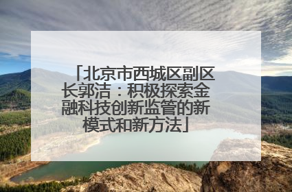 北京市西城区副区长郭洁：积极探索金融科技创新监管的新模式和新方法