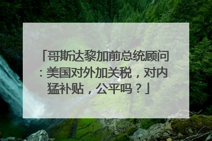 哥斯达黎加前总统顾问：美国对外加关税，对内猛补贴，公平吗？