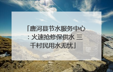 唐河县节水服务中心：火速抢修保供水 三千村民用水无忧