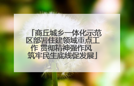 商丘城乡一体化示范区部署住建领域重点工作 贯彻精神强作风 筑牢民生底线促发展