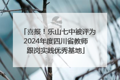 喜报！乐山七中被评为2024年度四川省教师跟岗实践优秀基地