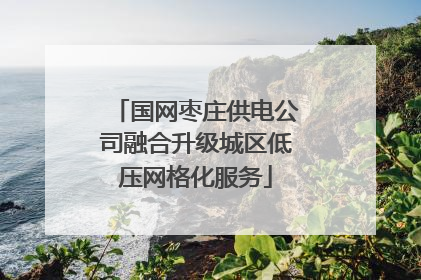 国网枣庄供电公司融合升级城区低压网格化服务
