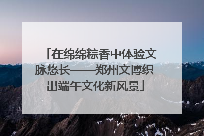 在绵绵粽香中体验文脉悠长——郑州文博织出端午文化新风景