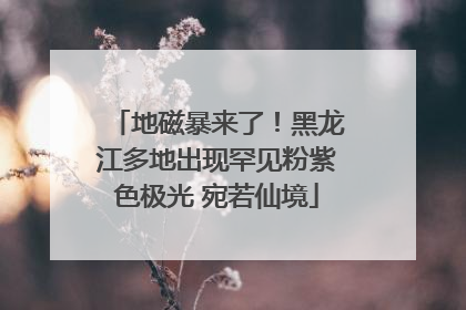 地磁暴来了！黑龙江多地出现罕见粉紫色极光 宛若仙境