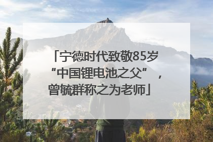 宁德时代致敬85岁“中国锂电池之父”，曾毓群称之为老师