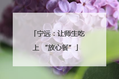 宁远：让师生吃上 “放心餐”