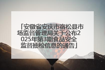 安徽省安庆市宿松县市场监督管理局关于公布2025年第3期食品安全监督抽检信息的通告