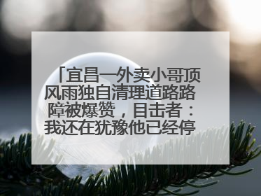 宜昌一外卖小哥顶风雨独自清理道路路障被爆赞，目击者：我还在犹豫他已经停车清障了