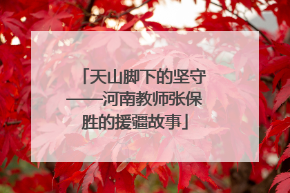 天山脚下的坚守——河南教师张保胜的援疆故事