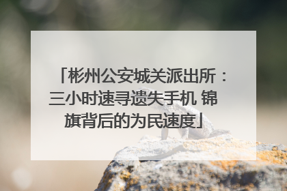 彬州公安城关派出所：三小时速寻遗失手机 锦旗背后的为民速度