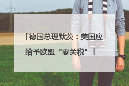 德国总理默茨：美国应给予欧盟“零关税”