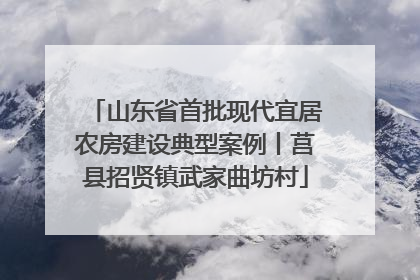 山东省首批现代宜居农房建设典型案例丨莒县招贤镇武家曲坊村
