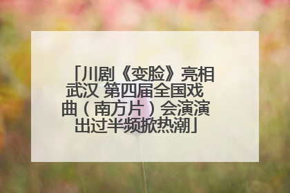 川剧《变脸》亮相武汉 第四届全国戏曲（南方片）会演演出过半频掀热潮