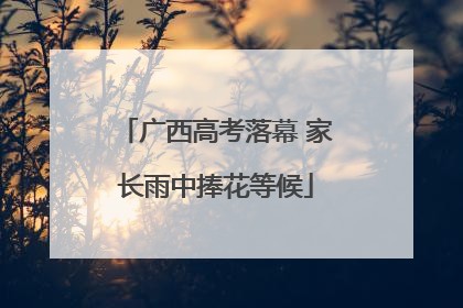 广西高考落幕 家长雨中捧花等候