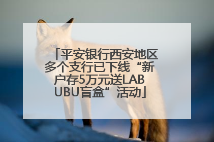 平安银行西安地区多个支行已下线“新户存5万元送LABUBU盲盒”活动