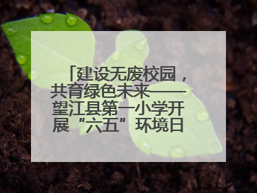 建设无废校园，共育绿色未来——望江县第一小学开展“六五”环境日主题活动
