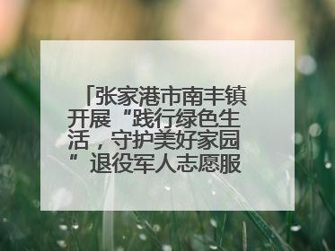 张家港市南丰镇开展“践行绿色生活，守护美好家园”退役军人志愿服务活动