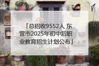 总招收9552人 东营市2025年初中后职业教育招生计划公布