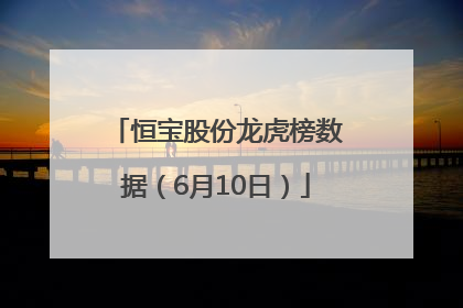 恒宝股份龙虎榜数据（6月10日）