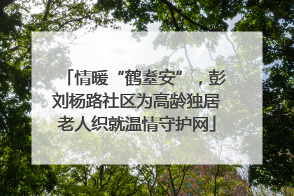 情暖“鹤耋安”，彭刘杨路社区为高龄独居老人织就温情守护网