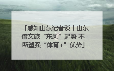 感知山东记者谈丨山东借文旅“东风”起势 不断塑强“体育+”优势