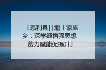 慈利县甘堰土家族乡：深学细悟强思想 蓄力赋能促提升
