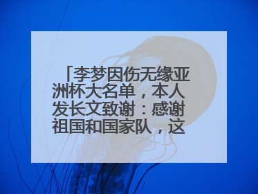 李梦因伤无缘亚洲杯大名单，本人发长文致谢：感谢祖国和国家队，这不是终点