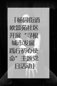 杨园街道欧景苑社区开展“寻根城市发展 践行初心使命”主题党日活动