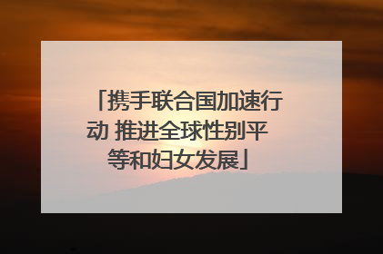 携手联合国加速行动 推进全球性别平等和妇女发展