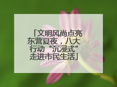 文明风尚点亮东营夏夜，八大行动“沉浸式”走进市民生活