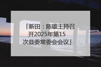新田：陈雄主持召开2025年第15次县委常委会会议