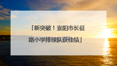 新突破！襄阳市长征路小学排球队获佳绩