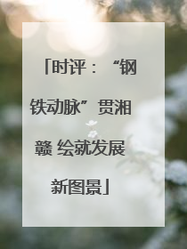 时评：“钢铁动脉”贯湘赣 绘就发展新图景