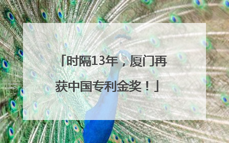 时隔13年，厦门再获中国专利金奖！