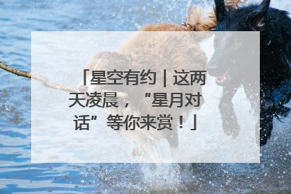 星空有约｜这两天凌晨，“星月对话”等你来赏！