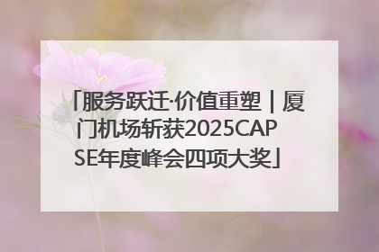 服务跃迁·价值重塑｜厦门机场斩获2025CAPSE年度峰会四项大奖