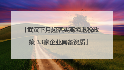 武汉下月起落实离境退税政策 33家企业具备资质
